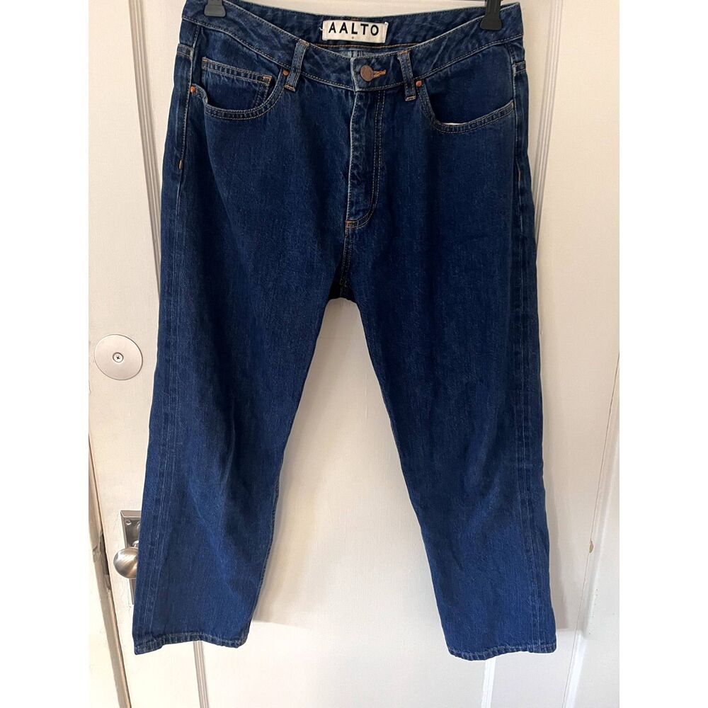 Womens Aalto Tapered Denim Jeans Cropped Pants Size 38 Fr
